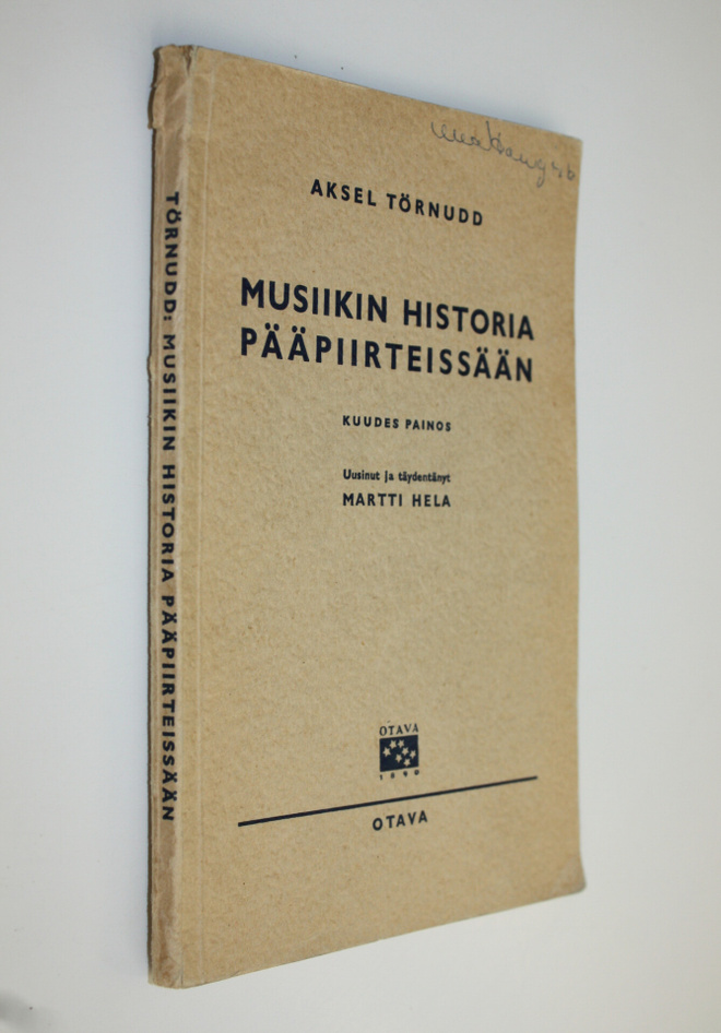 Aksel Törnudd : Musiikin historia pääpiirteissään seminaa...