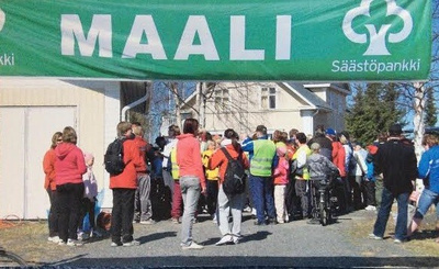 Ulkoilutapahtuma Säästöpankki postikortti