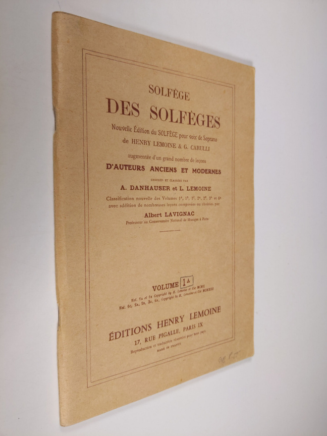 Solfege Des Solfeges Volume 1 A - Nouvelle Edition du Sol...