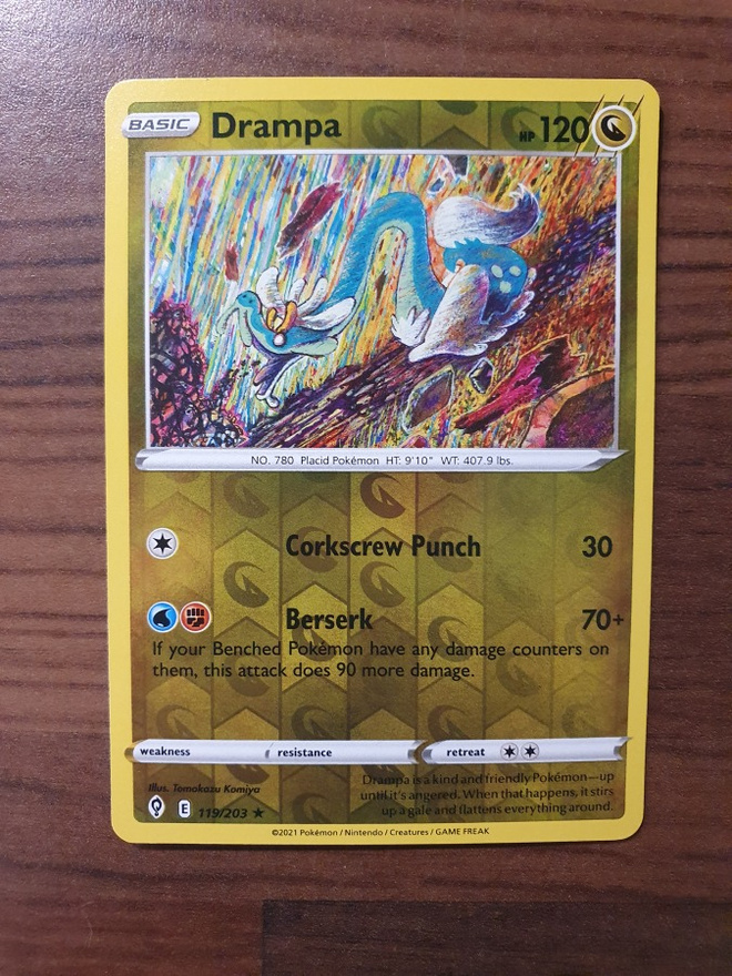 Pokemon Drampa 119/203 Reverse holo rare