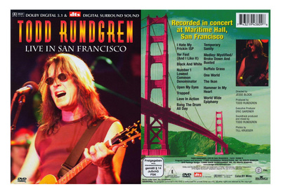 UUSI TODD RUNDGREN LIVE IN SAN FRANCISCO DVD (2002) - EI PK