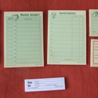 Vanhoja toimiston Post-it tiedotelappuja ym, 6 erilaista - pikkukuva 1
