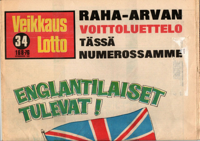 VEIKKAUS-LOTTO n:o 34 1976