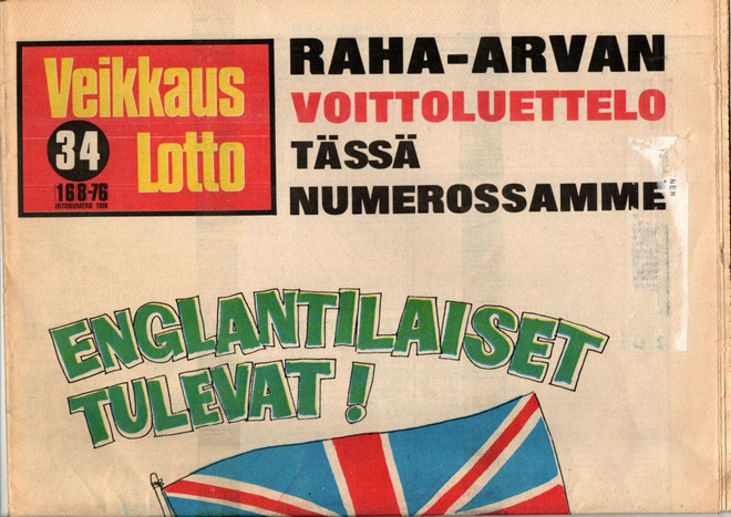 VEIKKAUS-LOTTO n:o 34 1976