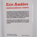 Eric Ambler : Epätavallinen vaara - pikkukuva 2