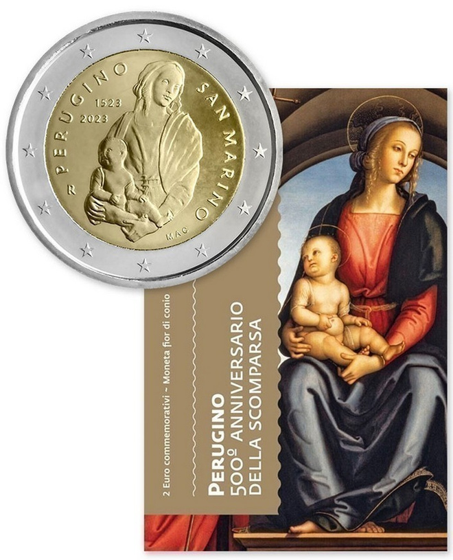 ** SAN MARINO 2€ 2023 Perugino kansiossa **