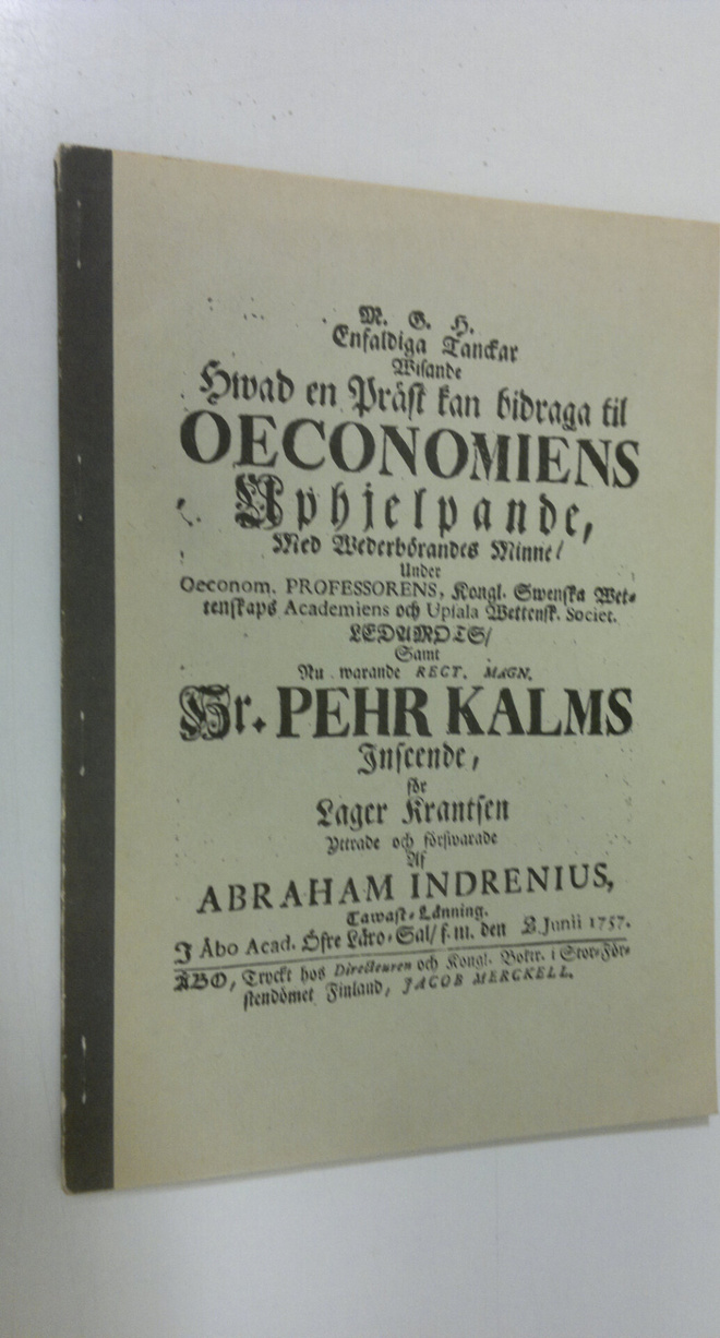 Abrahamus Abrahami Indrenius : Vaatimattomia ajatuksia si...