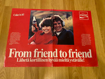Coca Cola juliste ja pari tarraa