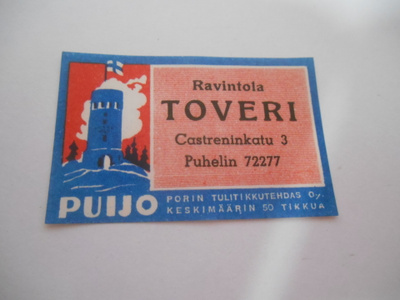 TT Etiketti Puijo Ravintola Toveri Castreninkatu 3