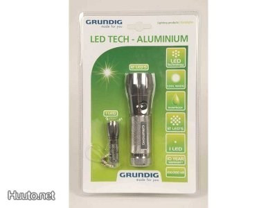 Grundig Led Tech Aluminium, 1 ja 12 Led, 6 ja 13cm *UUSIA*