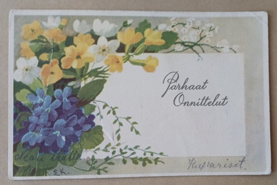 E. Kojine: Kevätkukkia onnitteluina, p. 1950