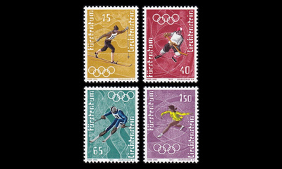 Liechtenstein 551-4 ** Talviolympialaiset Sapporo (1971)