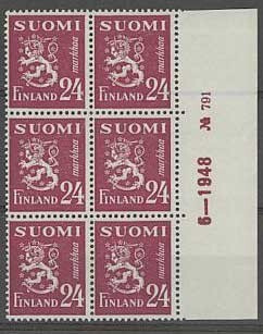 1948 24mk puna-ruskea  nro-6lo 791 ++
