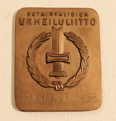 Sotainvalidien Urheiluliitto, laatta pronssi