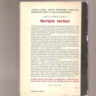 Parvilahti, Unto: Berijan tarhat, Otava 1958. 9p, nid, K3 - pikkukuva 3