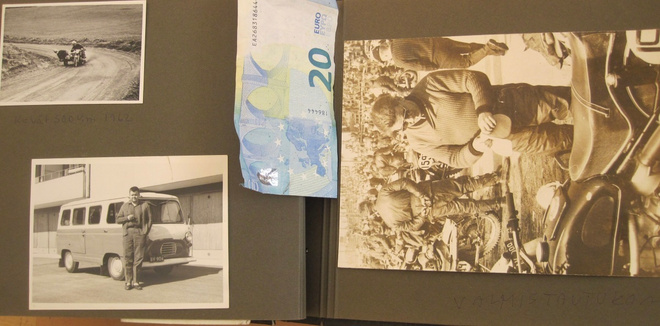 4 VANHAA Valokuvaa UPEAT Ralli Moottoripyörät n. 1960
