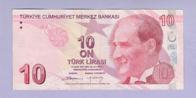 Turkki 10 Lirasi v.2012 P-301