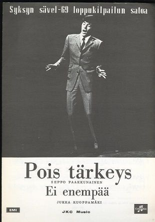 Sammy Babitzin Pois tärkeys Nuottivihko 4 sivua.1969