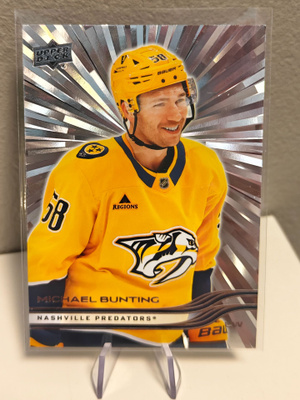 2025-26 Upper Deck Series 2 Michael Bunting Outburst Silver