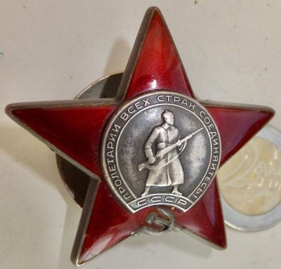 VANHA CCCP Merkki Punaisen Tähden Ritarikunta Hopeaa KOMEA