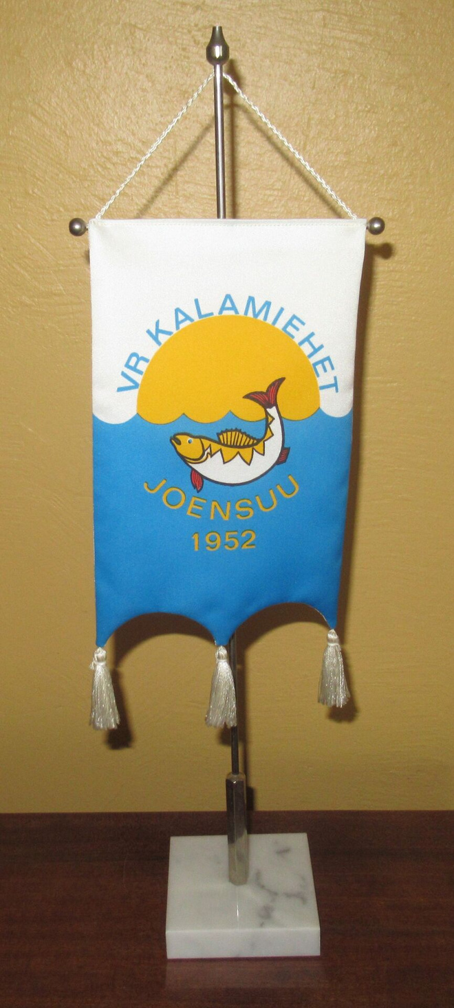 Vanha pöytäviiri VR Kalamiehet Joensuu 1952 kork. 46cm