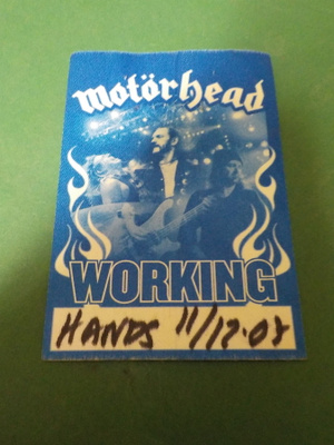 MOTÖRHEAD BACKSTAGEPASSI VUODELTA 2009