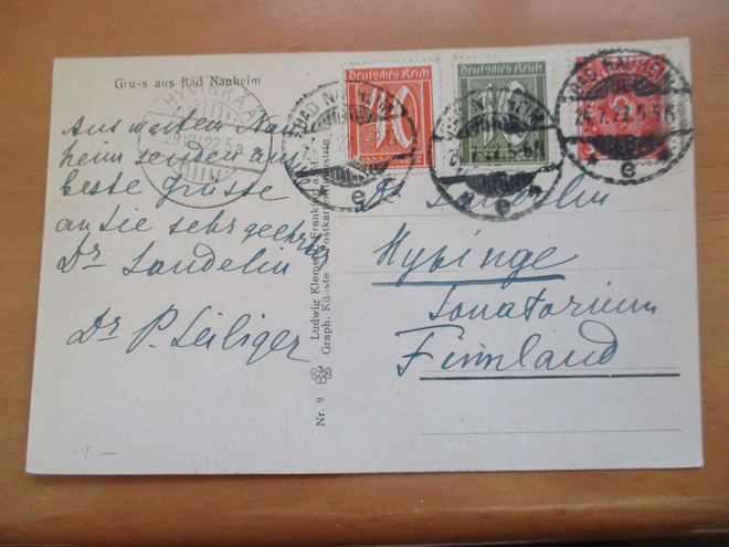 1922 Saksa kortti Hyvinkäälle