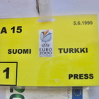 Lehdistöpassi Jalkapallo UEFA EM-2000 Suomi - Turkki 1999 - pikkukuva 1