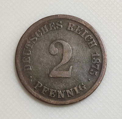Saksa 2 Pfennig 1875E