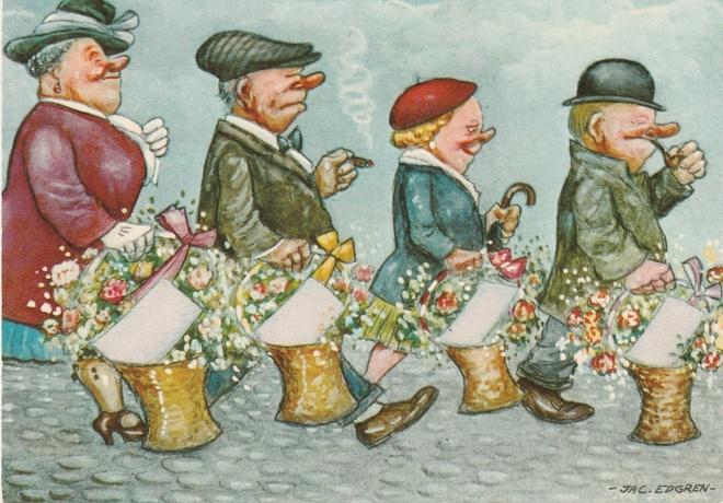 Postikortti, HUUMORIKORTTI, Taiteilija  JAC. EDGREN