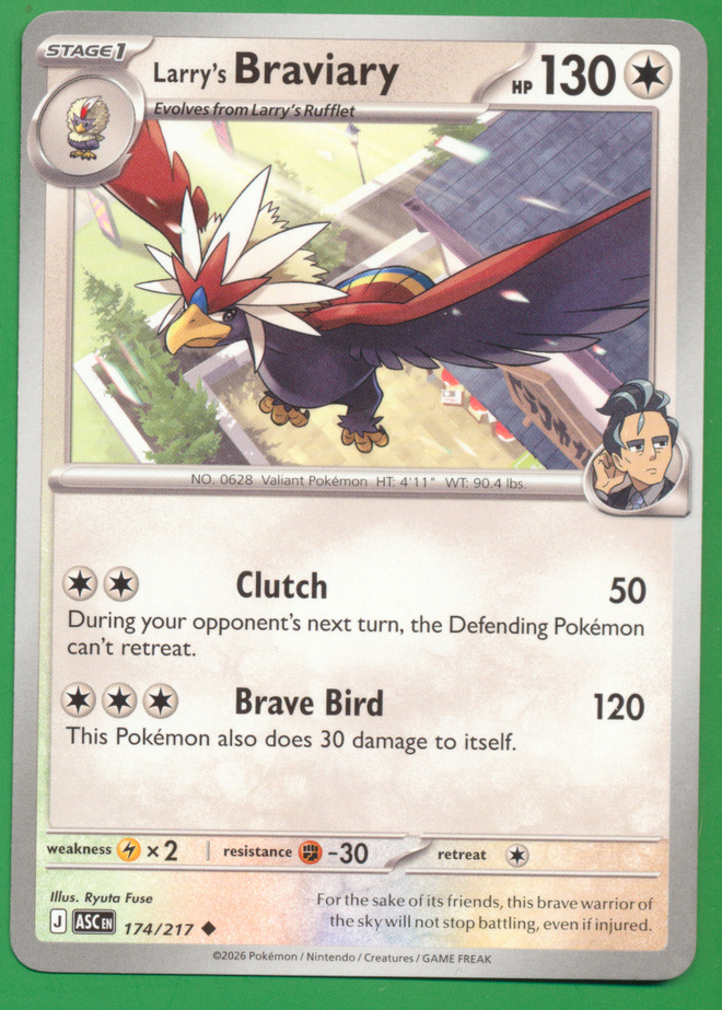 Pokémon Larry's Braviary (ASC 174)