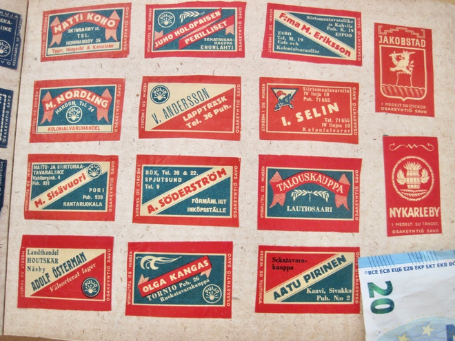 23 VANHAA Tulitikku Etikettiä Viipuri ym 1930-l