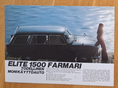 1971 Moskvitsh Elite 1500 farmari esite - suom - KUIN UUSI