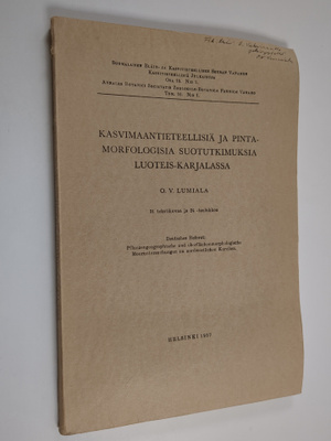 O. V. Lumiala : Kasvimaantieteellisiä ja pintamorfologisi...