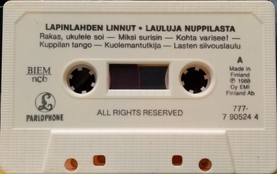 KASETTI Lapinlahden Linnut - Lauluja Nuppilasta NO COVER