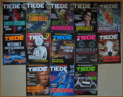 13  kpl TIEDE LEHTIÄ  numerot 8/2015 - 8/2016 [Kuin UUSIA]