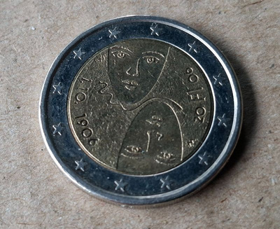 Suomi 2006 Äänioikeus 100 vuotta 2 € juhlakolikko