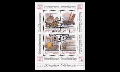 Tanska 859-62BL05 o Hafnia postimerkkinäyttely (1986)