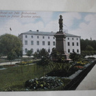 Turku, Akatemiantalo ja Brahen patsas, lippu, 1910 Ruotsiin - pikkukuva 1