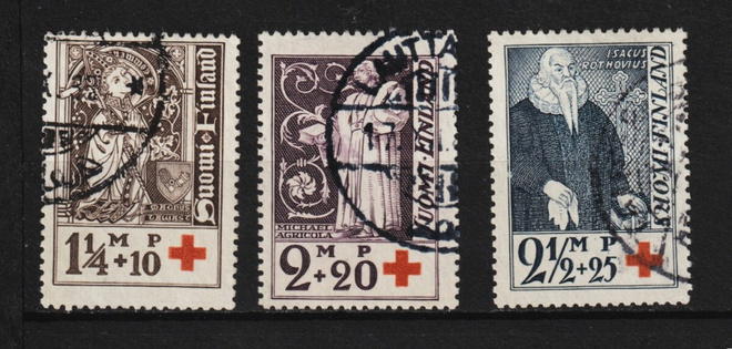 1933 Punaisen Ristin merkkisarja leimattuna