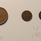 5 pennin kolikko 1908 ja kaksi 1 pennin kolikkoa 1900 - pikkukuva 2