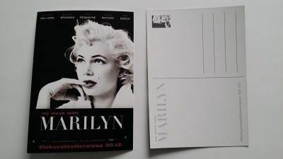 Marilyn. Postikortti. Monroe. Elokuvamainos. Uusi.