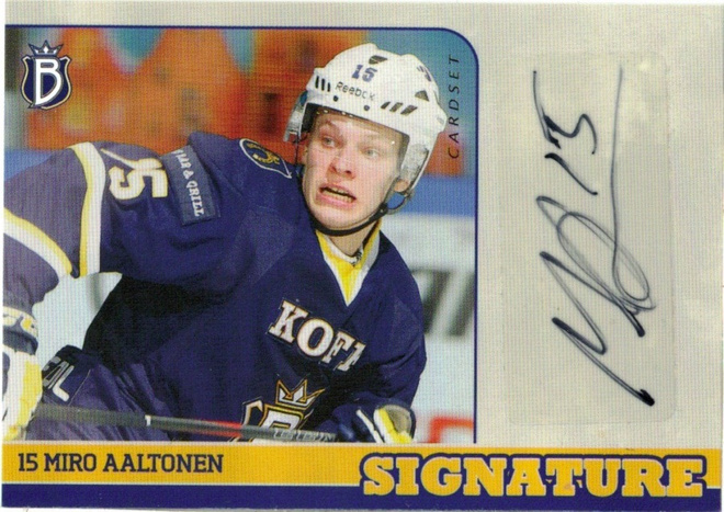 2014-15 Cardset MIRO AALTONEN Blues Signature nimmari