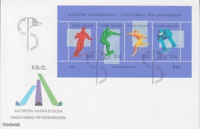 FDC 1991 Nuorten harrastuksia (järvenpää postimerkin päivä