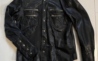 All Saints Ramones Shirt miesten nahkatakki musta XL