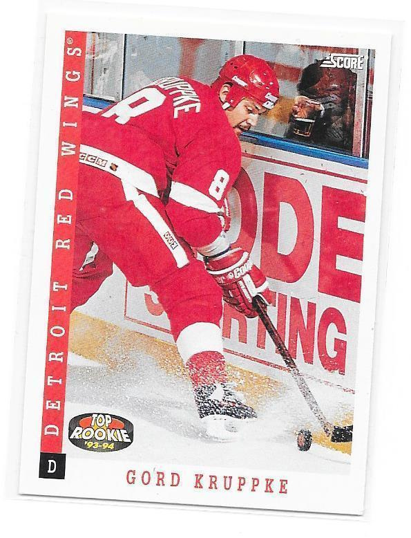 1993-94 Score #467 Gord Kruppke Detroit Red Wings RC