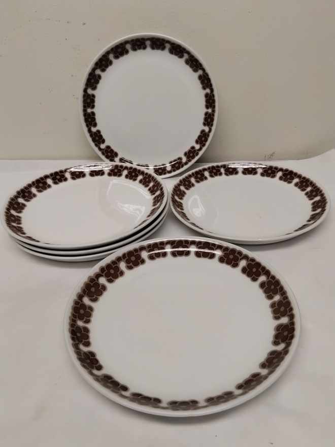 ARABIA, RUSKEAKUVIOISET LEIPÄLAUTASET, 6 KPL