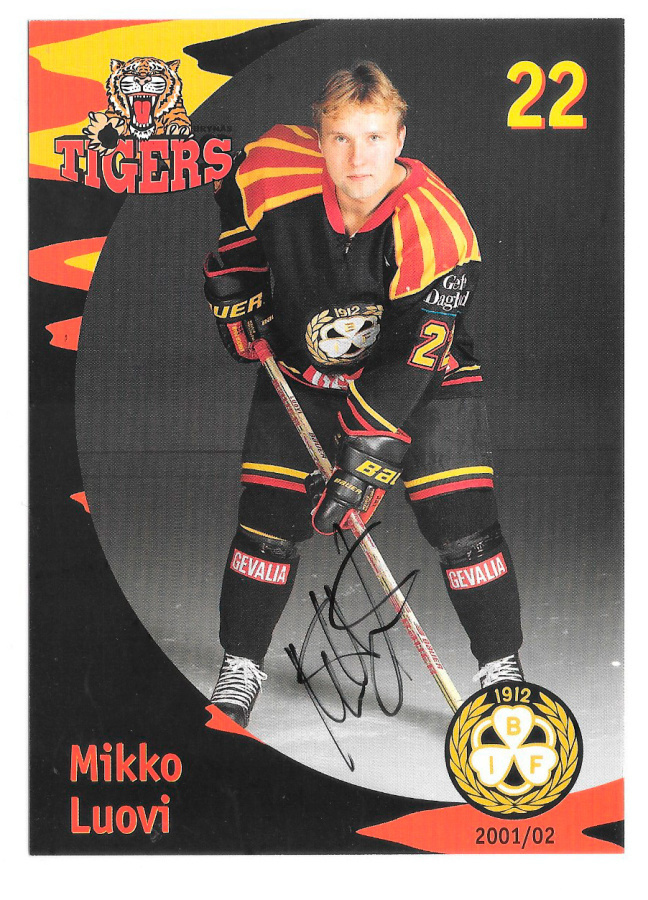 2001-02 Brynäs IF Postikortti nimmarilla Mikko Luovi