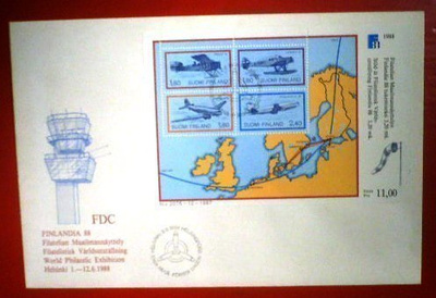 FDC Finlandia 88 Filatelian Maailmannäyttely