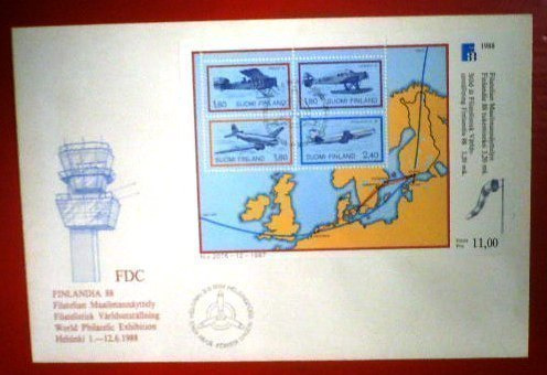 FDC Finlandia 88 Filatelian Maailmannäyttely